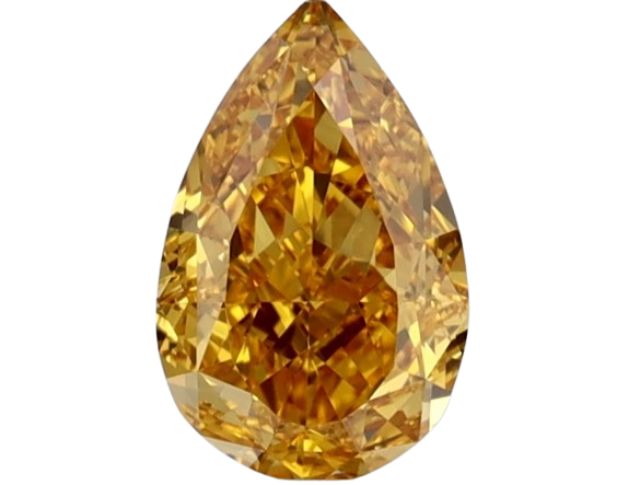 PEAR M 0.5CT FANCY VIVID YELLOW-ORANGE NATURAL EVEN