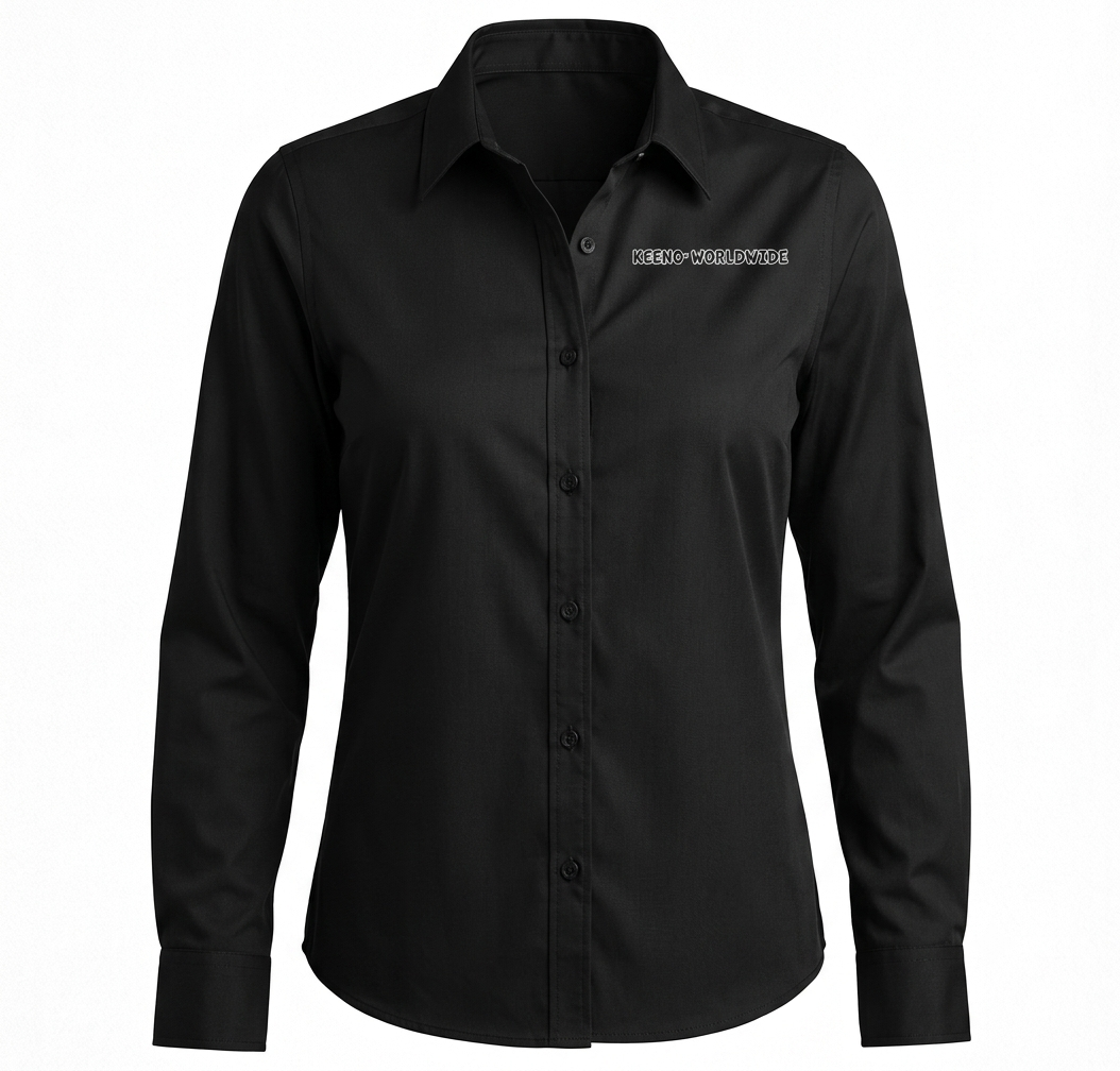 Keeno Worldwide Port Authority Womens Carefree Poplin Dress Graffiti Shirt - Embroidered