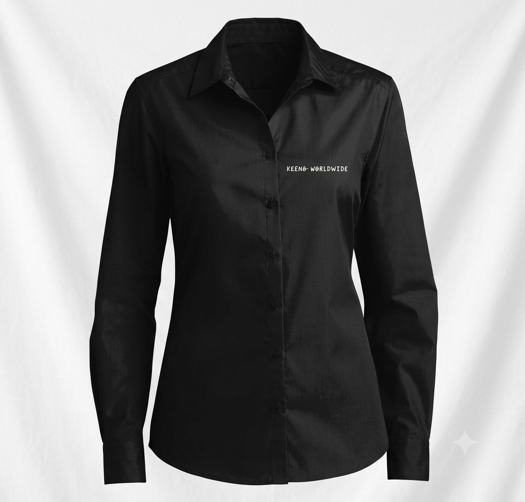 Keeno Worldwide Port Authority Women’s Carefree Poplin Dress Shirt – Embroidered